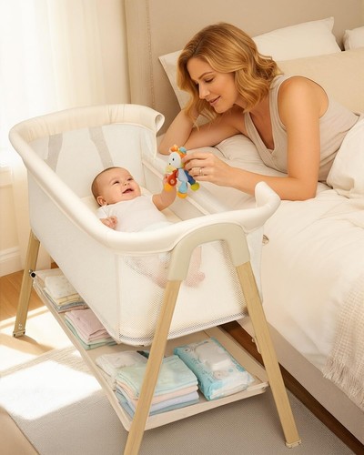 Bedside baby bassinet full - baby, bassinet,