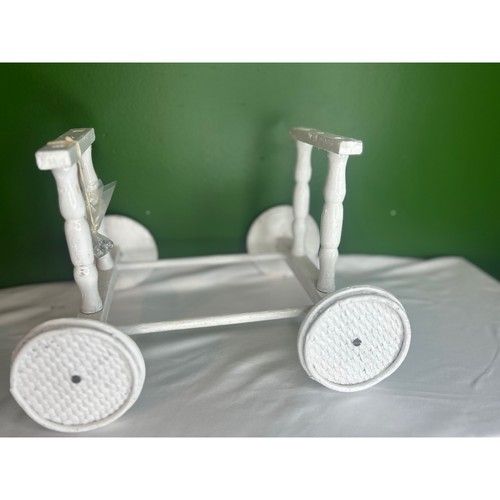 Vintage white wooden doll - wooden,