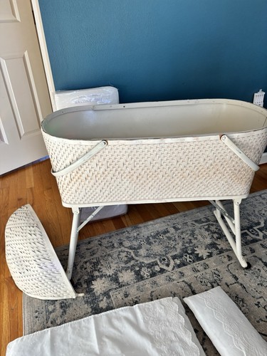 Vintage 1950s era white wicker - 1950s,